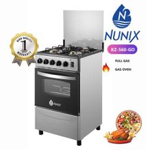 Nunix Standing Cooker With 4 Gas Burner + Oven Black KZ-560-GO